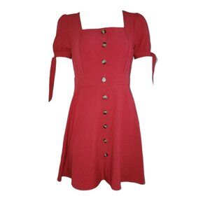 Paper Doll Dress Womens Size L Large Solid Pink Button Front Barbie Core Retro